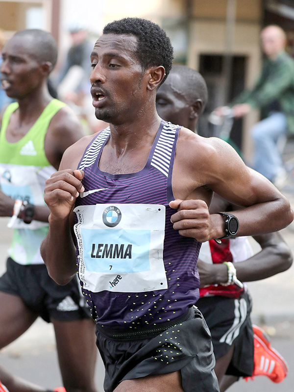 Sisay Lemma (ETH) improved his best by a big margin to 2:04:08 to finish fifth in Dubai in 2018.